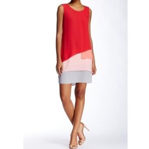 Max and Cleo Haley Color Block Shift Dress 0 Colorful Sleeveless Mod Lightweight